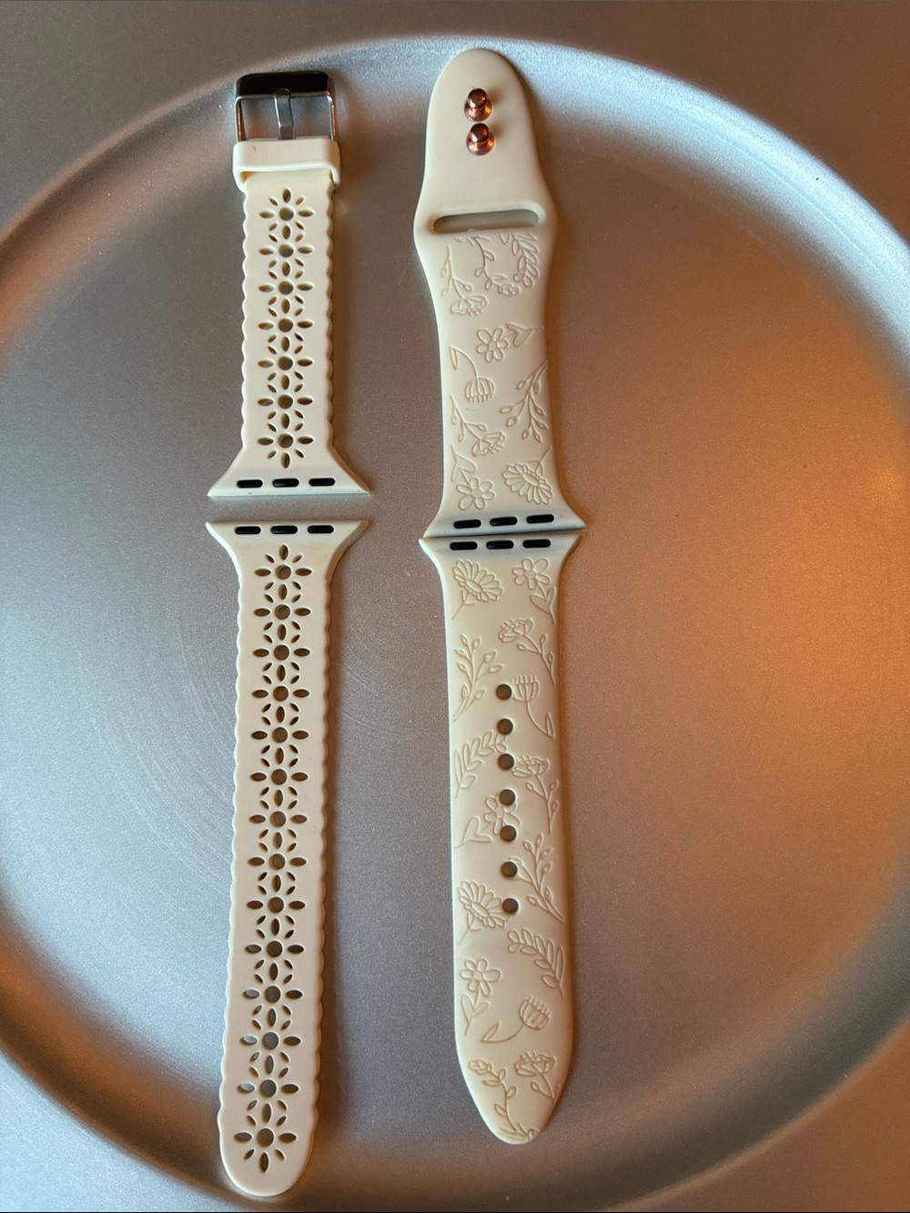 Apple Watch White Silicone Band Set of 2 Size 38-41mm